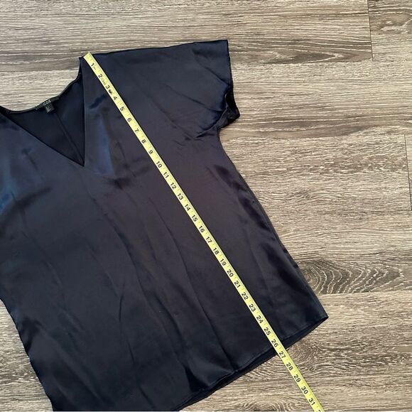 COS 100% silk navy v neck top - Picture 8 of 9